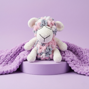 Rankų darbo rinkinys „Levandų Sapnas“ - Jaukioji avytė ir minkštas pledukas